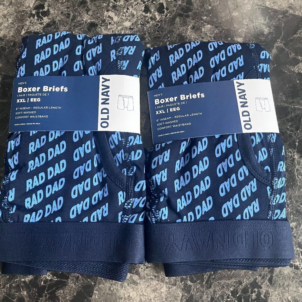 2 Sets Old Navy Men's Rad Dad All Over Print Boxer-Briefs Soft Cotton Underwear